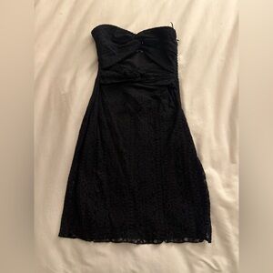 Elegant Black Lace Cutout Mini Dress